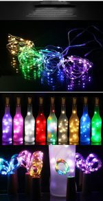 Lumière de bouteille de vin en liège alimenté par batterie 1m / 2m bricolage LED lumière de barre lumineuse fête d'anniversaire vin bouchon de bouteille bande lumineuse