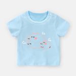 T-shirt manches courtes fille | Vêtements d'été décontractés, en coton, pour bébés garçons