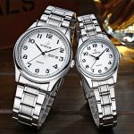 WWOOR chaude mode amoureux montres hommes femmes affaires étanche horloge argent acier hommes montres décontracté dames Quartz montre-bracelet