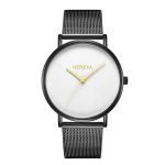 Genève Simple femmes montres haut de gamme en acier inoxydable maille Quartz montres de mode horloge dames Montre Montre Femme