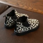 Mode bottes enfants enfants bébé filles garçons léopard hiver chaud chaud bottes courtes chaussures décontractées chaussures pour enfants livraison directe