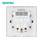 SRAN EU prise de courant, prise avec USB,16A 250V double usb 5V 2A blanc/noir ignifuge panneau PC 86m'm * 86m'm prise murale