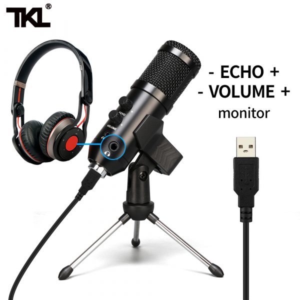 TKL USB Microphone Podcast condensateur Microphone professionnel PC Streaming unidirectionnel micros Kit pour l'enregistrement de jeux YouTube
