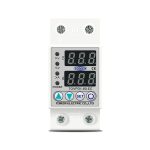60A 230V Din rail réglable sur et sous tension dispositif de protection relais avec voltmètre de protection contre les surintensités