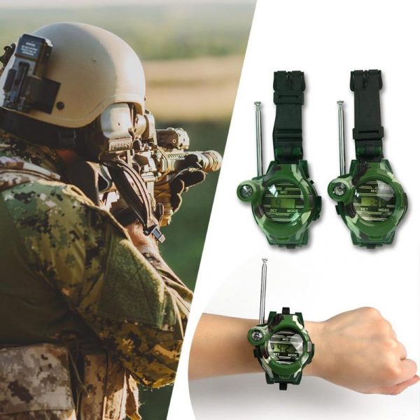 2 pièces enfants Simulation militaire montre interphone électronique talkie-walkie enfants Portable interactif Radio activité de plein air jouets