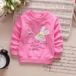 Sweat-shirt d'automne pour bébés filles | En coton fraise, à manches longues, vêtements