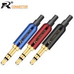 3 pièces Jack 3.5mm R connecteur 3 pôles plaqué or stéréo 3.5mm jack bricolage adaptateur pour écouteurs avec prise arrière pour fixer le câble stable