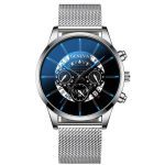 2020 montre pour hommes creux mode Ultra mince montres Date hommes affaires en acier inoxydable maille ceinture Quartz montre Relogio Masculino