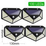 Lumières solaires extérieur 100 Led lumineux capteur de mouvement lumière grand Angle sans fil étanche IP65 appliques murales pour jardin mur rue