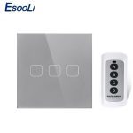 Esooli-interrupteur mural sans fil | EU/UK Standard 1/2/3 gangs, télécommande tactile, pour maison intelligente, télécommande RF433