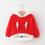 Vêtements en velours pour petites filles | Automne, hiver plus, vêtements pour bébés filles, coton manches longues, sweats à capuche, dessin animé oreilles, vêtements de sport pour enfants