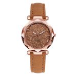 Dames mode coréenne strass or Rose Quartz montre femme ceinture montre femmes montres mode horloge cadeau pour petite amie # N