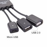 3in1 USB 3.1 type-c à Micro USB 2.0 chargeur de puissance hôte OTG Hub câble adaptateur haute vitesse de charge universelle