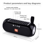 Colonne Portable sans fil bluetooth basse haut-parleur stéréo boîte à musique batterie Portable solaire Boombox étanche USB AUX FM radio super basse