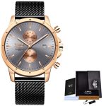 Montres hommes haut de gamme marque de luxe LIGE montre d'affaires hommes chronographe plein acier étanche analogique Quartz montre-bracelet mâle horloge + boîte