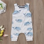 Pudcoco marque enfant en bas âge bébé garçons filles baleine barboteuse été sans manches coton combinaison tenue coton doux bébé vêtements combishort