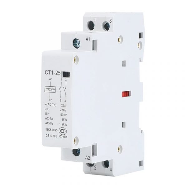 Contacteur modulaire 2NO 2NC ou 1NO 1NC | 2000 P 25A 220V/230V 50/60HZ, Din rail, domestique ac, contacteur modulaire