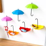 6 pièces/ensemble parapluie crochet auto-adhésif crochet mur porte vêtements cintre clés divers suspendus crochets salle de bain cuisine collant support
