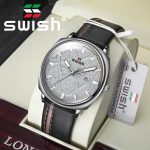 SWISH décontracté hommes montres de luxe marque en cuir sport Quartz horloge lumineux militaire montre étanche Relojes Hombre 2020