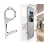 Ouvre-porte en métal poignée de porte | Outil Portable d'ascenseur de presse, hygiène des mains antimicrobiennes clé d'ouverture de porte, boucle de clé