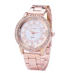 Montres en acier inoxydable exquis montre femmes strass luxe montre à Quartz décontractée