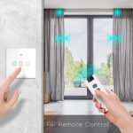 Stores à rideau tactile intelligent WiFi RF | Interrupteur de volet roulant, applications Smart Life, fonctionne avec Alexa Echo Google Home