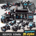 LegoINGlys blocs de construction Robot ville Police jouets blocs garçons véhicule avion éducatif camion blocs Compatible modèle briques