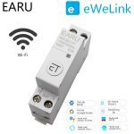 Télécommande intelligente de relais de commutateur de minuterie de disjoncteur de WIFI de Rail de 1P Din par l'application d'ewelink maison intelligente compatible avec Alexa Google
