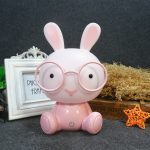 Dessin animé moderne veilleuse enfants bébé enfants chambre lunettes lapin Led USB lampe de nuit cadeau de noël interrupteur tactile décor luminaire