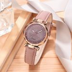 Mode femmes romantique ciel étoilé Montre-Bracelet Bracelet en cuir strass concepteur dames horloge robe Simple Gfit Montre Femme