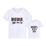 Été famille correspondant t-shirt court maman et fils look imprimer lettres maman garçons vêtements mode t-shirt litte bébé enfants tenues