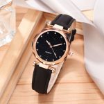 Mode femmes romantique ciel étoilé Montre-Bracelet Bracelet en cuir strass concepteur dames horloge robe Simple Gfit Montre Femme