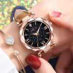 Relogio Feminino montre pour femme montres de luxe personnalité ciel étoilé montres montre-bracelet en cuir cristal strass dames montre