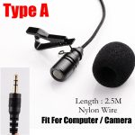 Ollivan Microphone omnidirectionnel en métal 3.5mm Jack Lavalier pince à cravate micro Mini micro Audio pour ordinateur portable téléphone portable
