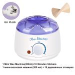 Épilation électrique cire-fonte Machine chauffage 100g cire haricots 10 pièces bois autocollants épilation ensembles cire Kit cera depilatori