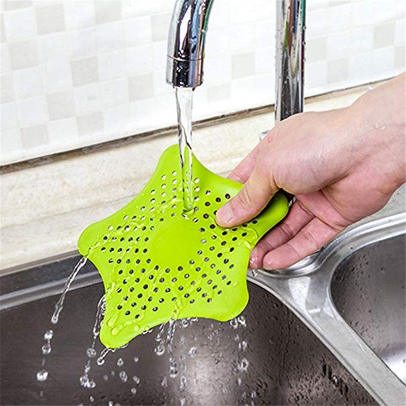 4 Tamis Universels En Silicone étoile De Mer - Filtres à Cheveux Pour Douche, évier, Lavabo - Adhésif Ventouse, Facile à Nettoyer