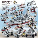 1000 + pièces militaire navire de guerre marine avion armée chiffres blocs de Construction LegoINGlys armée navire de guerre Construction briques enfants jouets