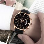 2019 relogio masculino montres hommes mode Sport boîte en acier inoxydable en cuir bande montre Quartz affaires montre-bracelet reloj hombre