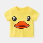 T-shirt manches courtes fille | Vêtements d'été décontractés, en coton, pour bébés garçons