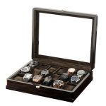 18 fentes montre boîte en bois montre-bracelet hommes boîte de rangement horloge/écrin de montre pratique montre bijoux organisateur