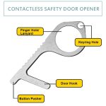 Ouvre-porte en métal poignée de porte | Outil Portable d'ascenseur de presse, hygiène des mains antimicrobiennes clé d'ouverture de porte, boucle de clé
