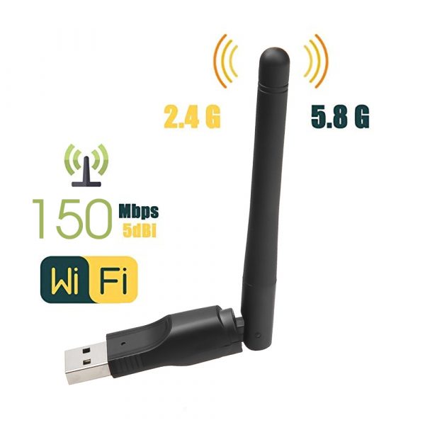 Nouveau WIFI USB adaptateur MT7601 150Mbps USB 2.0 WiFi carte réseau sans fil 802.11 B/g/n LAN adaptateur avec antenne rotative