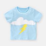 T-shirt manches courtes fille | Vêtements d'été décontractés, en coton, pour bébés garçons