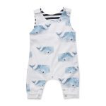 Pudcoco marque enfant en bas âge bébé garçons filles baleine barboteuse été sans manches coton combinaison tenue coton doux bébé vêtements combishort