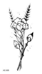 1 PC géométrique planète mode femmes temporaire tatouage autocollant noir Roses conception fleur bras corps Art grand faux tatouage autocollant