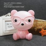 Troisième vitesse gradation lampes de Table dessin animé Kitty cochon ours lapin lampe de lit enfants Protection des yeux livre lumière tactile USB lumière LED