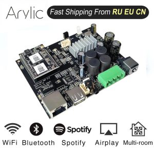 Up2stream WiFi and Bluetooth5.0 HiFi Stereo Class D digital multiroom audio amplifier board 2.0 with Spotify Airplay Equalizer