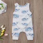 Pudcoco marque enfant en bas âge bébé garçons filles baleine barboteuse été sans manches coton combinaison tenue coton doux bébé vêtements combishort
