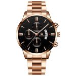 Hommes de luxe affaires militaire montre à Quartz or acier inoxydable bande hommes montres Date calendrier mâle horloge Relogio direct montre