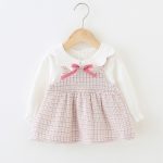 Plaid 1-3 ans enfants fille douce robe de princesse printemps automne coton vêtements enfant en bas âge enfants vêtements nouveau-né anniversaire cadeau jupe